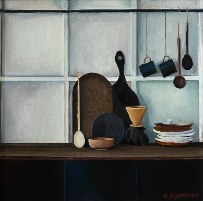 Cucina nera con boiserie - Sara Signorini